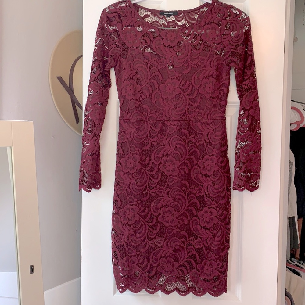 Lace long sleeve party dress